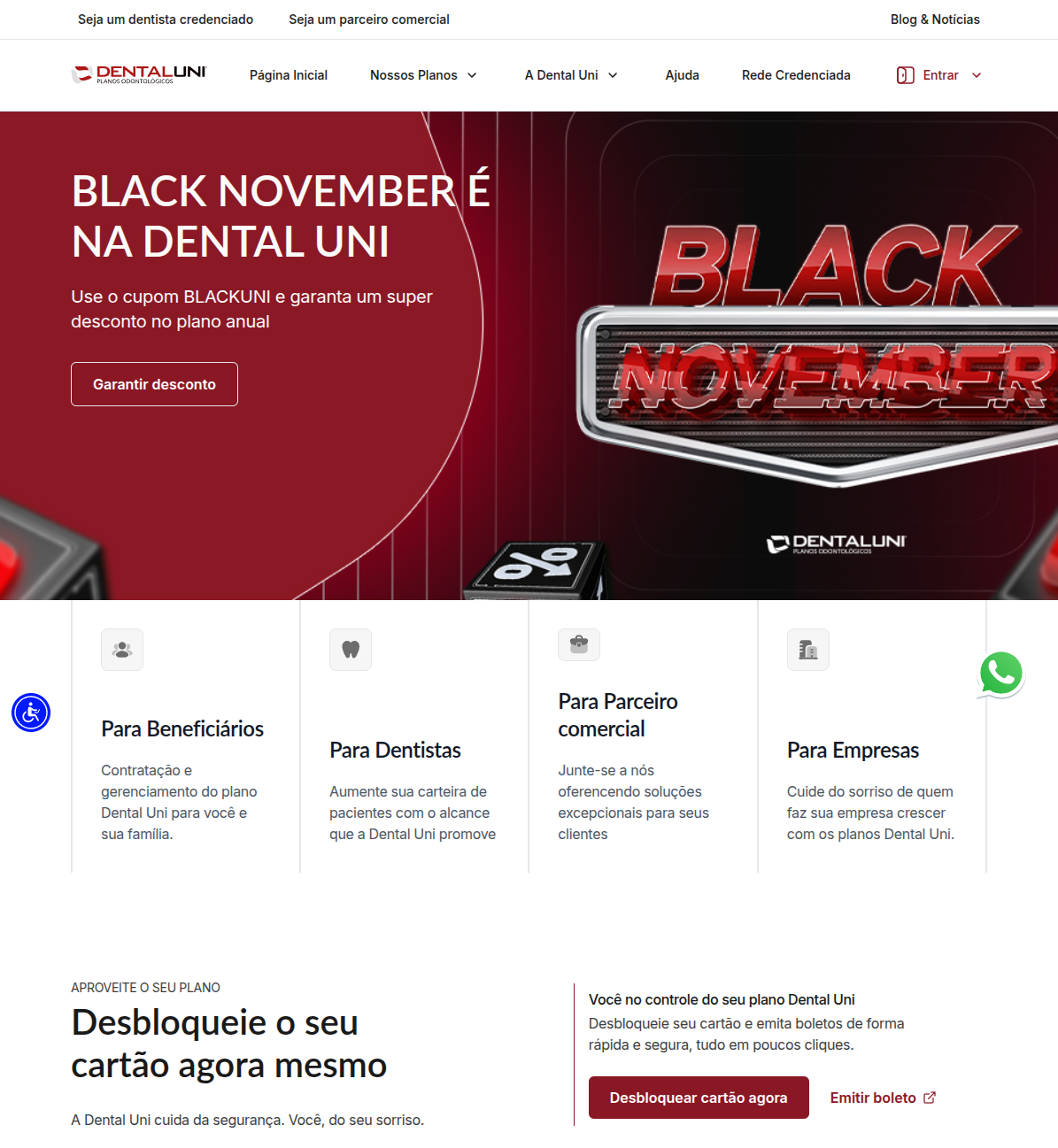 Site DentalUni desenvolvido pela PHDesenvolvimento